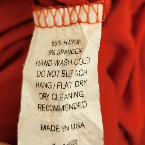 Isaac liev women's medium red maxi T-shirt dress pullover tie knotted casual sum - Picture 5 of 8